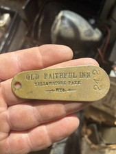 1910-20's  Old Faithful Inn Yellowstone National Park Brass Key Fob to Room 242 picture