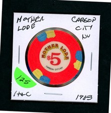 Classic $5.00 Mother Lode Carson City, Nevada Casino Chip picture