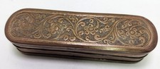 Early 18th Century Antique Copper Dutch Tobacco Box Engraved picture