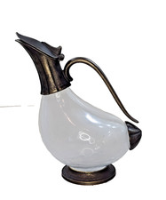 VTG Glass & Brass Duck Decanter - FLAWS - READ picture