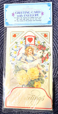 Vintage Greeting Card w/Envelope Stand up Victorian Style Ephemera picture