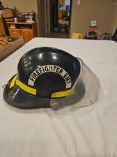 Cairns & Brothers Firefighter Helmet Model 660 Metro Black Vintage with Shield picture