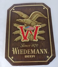VINTAGE WIEDEMANN BEER  BAR SIGN MAN CAVE PUB TAVERN ADVERTISING, HAS ORIGINAL picture