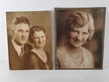 VTG Photographs Married 1932 Couple And Portrait Female 7 1/2 x 9 3/4 picture