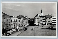 Kromeriz Zlín Czech Republic Postcard Masarykovo Street 1940 RPPC Photo picture