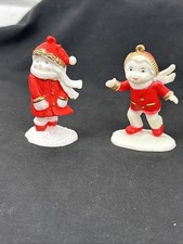Vintage Hong Kong Hard Plastic Christmas Ornaments Set Of 2 picture