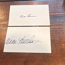 Walter Matthau and Jack Lemmon Autographed 3x5 cards from Grumpy Old Men picture