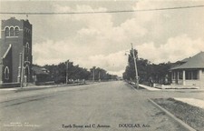c1910 Douglas Arizona Tenth & C Street Avenue Albertype Postcard 25-4036 picture