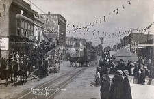 Circus Wagons 1909 Farmers Carnival. Princeton IL Illinois RPPC Postcard COPY picture