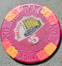Vintage Holiday Casino Las Vegas NV $5 Denomination Casino Chip Gaming Token picture