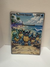 Custom inspired squirtle squad Full Art Holo Card Fan Made NON-TCG unofficial picture