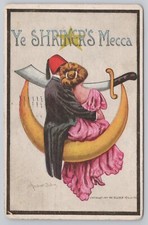 YE SHRINER'S MECCA Artist Signed Bernhardt Wall 1909 Postcard 9021 picture
