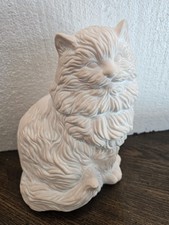 Vintage Light Pink Ceramic Cat 1980's 9
