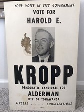 vtg 1940s election POSTER Tonawanda Ny Buffalo political Alderman picture