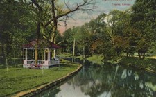 Beautiful Park In Topeka Kansas Posted Vintage Divided Back Post Card  picture