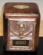 Antique P O Box Door Bank-Early 1900's Brass-