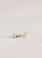 Complements - Sun & Moon - Gold Earrings picture