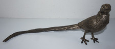 VTG Metal Pheasant Long Tailed Bird Figurine Statue Garden Art 15x7 picture