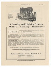 1913 Rushmore Dynamo Works of Plainfield, New Jersey Ad: Dynamo & Starter pic picture