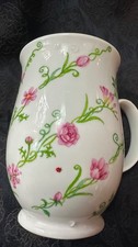 Dunoon Spiral bouquet  Pink Bone China Mug Vintage Michele Aubourg picture