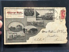 c. 1909 Pratt Kansas KS Multi-View photo envelope harlenske confectionery picture