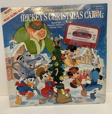 1982 Walt Disney Mickey's Christmas Carol Read-Along Book & Cassette Sealed READ picture