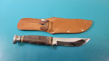 Vintage KA-BAR Hunting Knife Model 1202 Finger Grooved USA + Sheath TR1810 picture