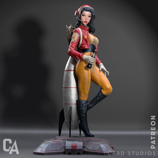 1:6 Retro Pin-Up Astronaut Girl Sci-Fi Fan Art UNPAINTED Resin Garage Kit picture