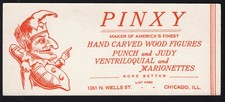 Pinxy-Larsen-Chicago-Puppet-Marionette-Mr Punch-Vintage Advertising Ink Blotter picture