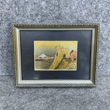 Vintage Japanese Engraved Mixed Metal Metallic Art Mount Fuji Lake Ashi View picture