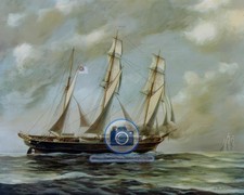 CSS ALABAMA SCREW-SLOOP-OF-WAR 1861 PAINTING 8X10 PHOTO picture