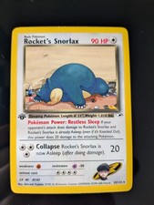 Pokemon Rocket's Snorlax 1st Edition Gym Heroes 33/132  LP RARE Card picture