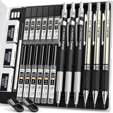 Nicpro 6PCS Art Mechanical Pencil Set | 3PCS Metal Drafting Pencil 0.5 Mm & 0.7 picture