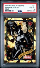 2025 Topps Chrome Marvel Sapphire Samurai Venom/50 Gold Refractor 1ST PSA 10  picture