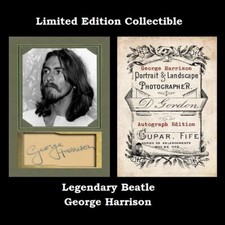 GEORGE HARRISON of The BEATLES Legend Photo Card Art Collectible Facsimile Auto picture