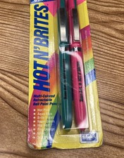 NOS Vintage Hot-N-Brites Multicolor Pens Set Of 4 New Old Stock RoseArt Rose Art picture
