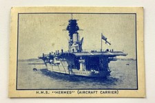 HMS Hermes Aircraft Carrier WWII Tobacco Card British Consols II537 picture