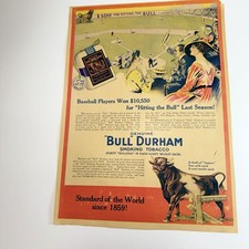 1913 Bull Durham Tobacco Magazine Print Ad ~ Baseball Players Hitting The Bull picture