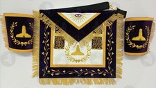 Masonic Regalia Grand Lodge Senior Warden Officer Apron & Cuffs Hand Embroidered picture