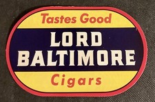 Lord Baltimore Cigar Decal 1930's Vintage  6 1/2