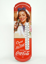 LIMITED EDITION Coca-Cola Metal Thermometer Drink Coke Pin Up Beach Girls, Women picture