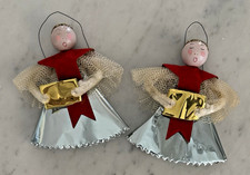 Vintage 1950s MCM Christmas Foil, Tulle, & Chenille Choir Angel Ornaments RARE picture