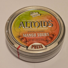 1X NEW SEALED UNOPENED Altoids Mango Sours Candy in Metal Tin NOT RETRO REMAKE 1 picture