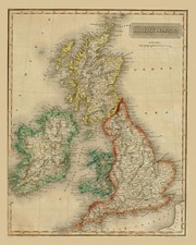 Map of the BRITISH ISLES from 1825 - 8.5 x 11 Inch Photo Reprint picture