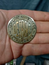 Vintage Anderson carriage co company brass emblem cap radiator center wheel RARE picture