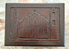 RAREST VINTAGE CIGAR HUMIDOR Wooden CATHEDRAL 1920s EMPTY MACHADO picture