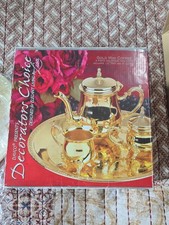 Vintage Davco Decorators Choice Goldtone Mini Coffee Set /Gorgeous New 4 piece  picture