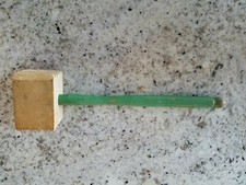 Vintage Collectible Green Handled Wood Mallet/Meat Tenderizer picture