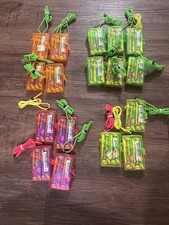 Vintage 1992 Amurol BUBBLE BEEPER Gum Container 3” Candy NEON GREEN PINK ORANGE picture