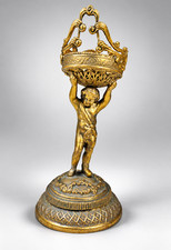 Antique Putto Cherub Tazza Gilt Pierced Basket Table Centerpiece Rococo picture